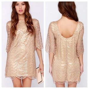 💚Haoduoyi NWT gold shimmer dress